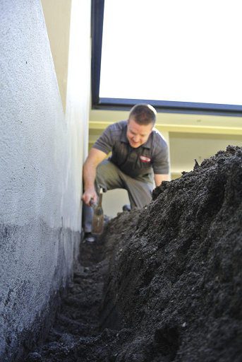 chemical termite barrier installation image